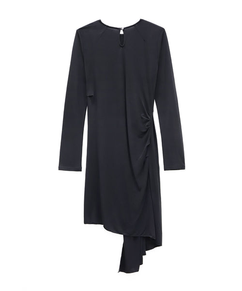 DRAPE LONG SLEEVE DRESS