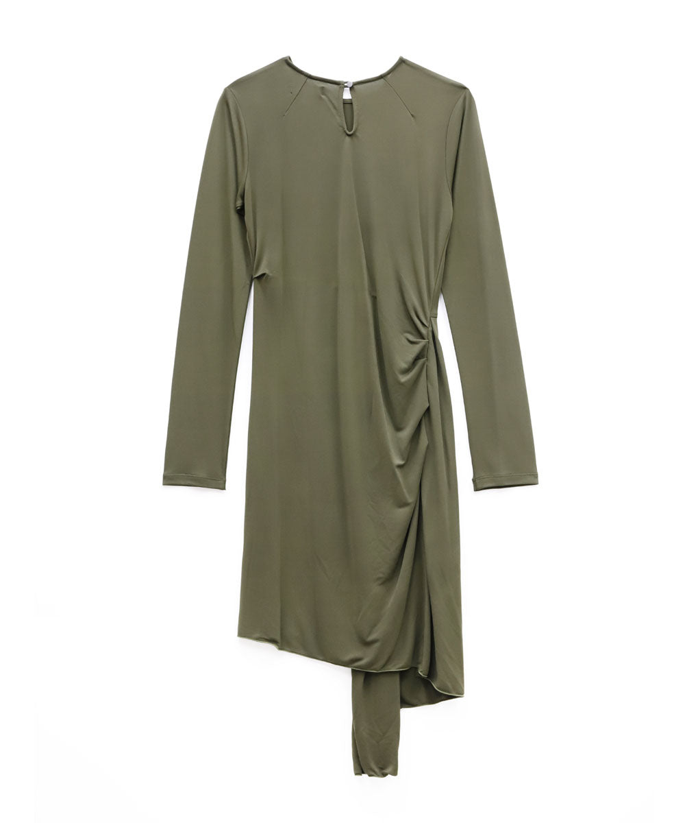 DRAPE LONG SLEEVE DRESS