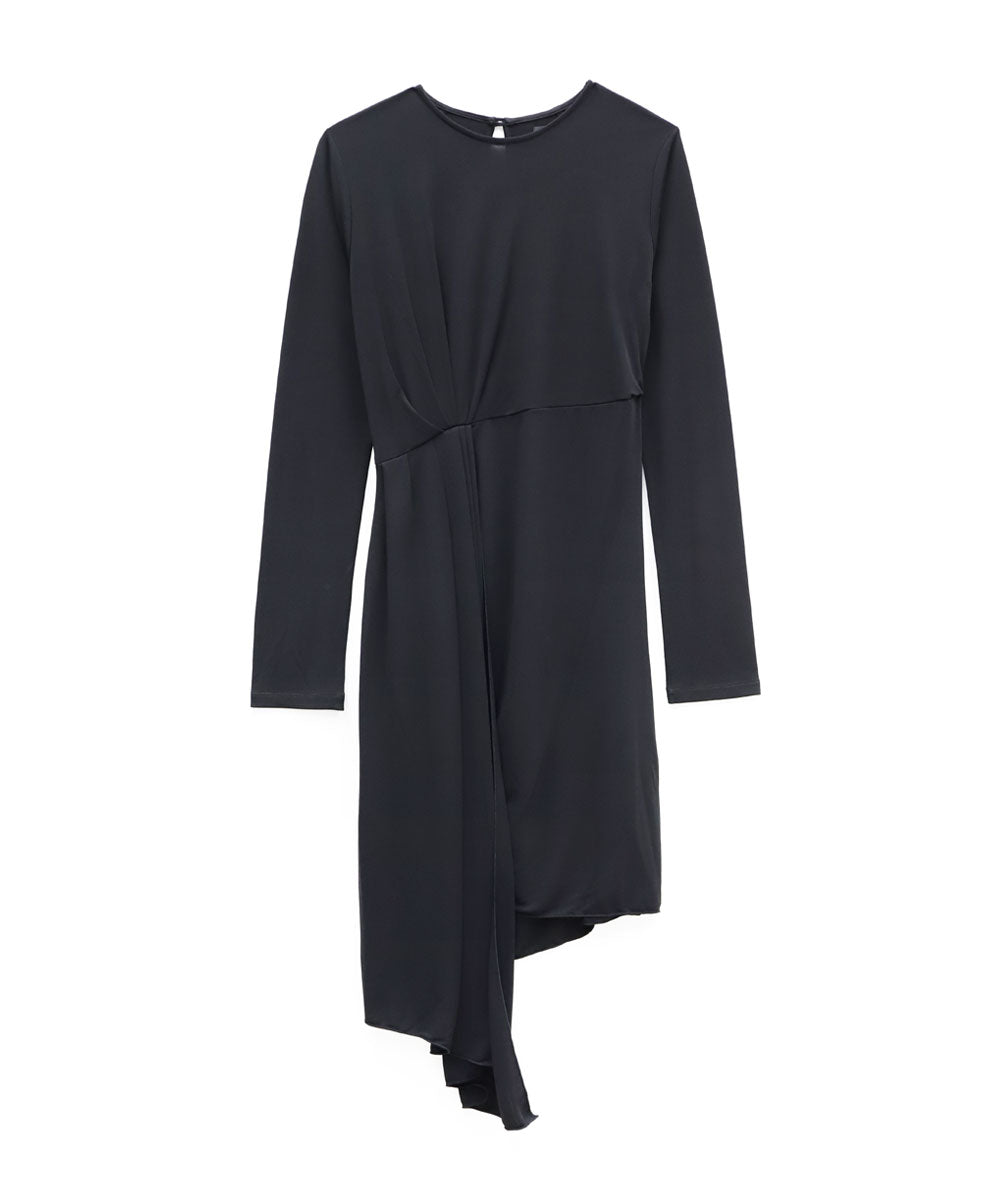 DRAPE LONG SLEEVE DRESS