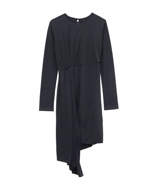 DRAPE LONG SLEEVE DRESS
