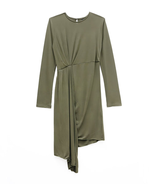 DRAPE LONG SLEEVE DRESS