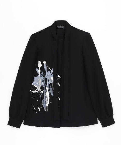 BOWTIE PRINTED BLOUSE