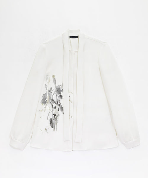 BOWTIE PRINTED BLOUSE