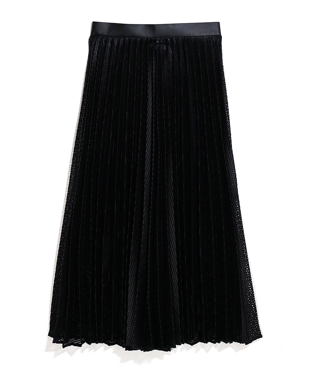 SQUARE LACE PLEATED SKIRT