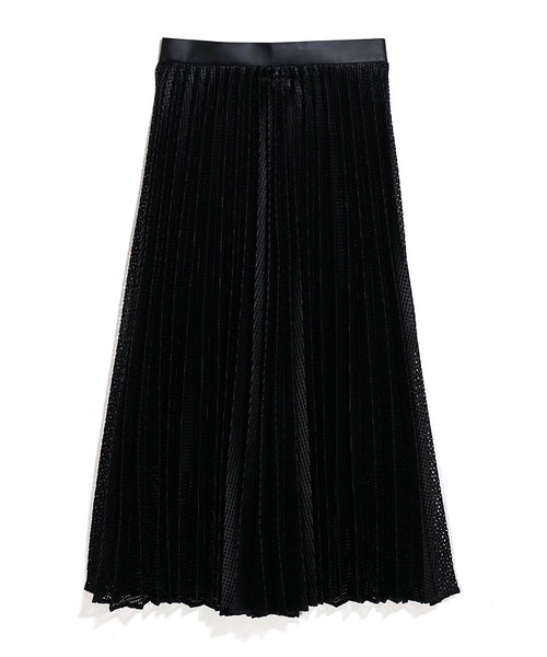 SQUARE LACE PLEATED SKIRT